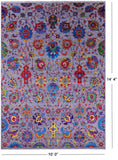 Grey Persian Tabriz Hand Knotted Wool & Silk Rug - 10' 0" X 14' 4" - Golden Nile
