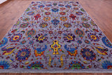 Grey Persian Tabriz Hand Knotted Wool & Silk Rug - 10' 0" X 14' 4" - Golden Nile