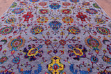 Grey Persian Tabriz Hand Knotted Wool & Silk Rug - 10' 0" X 14' 4" - Golden Nile