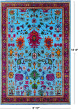 Blue Turkish Oushak Hand Knotted Wool & Silk Rug - 8' 10" X 13' 8" - Golden Nile