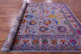 Grey Persian Tabriz Handmade Wool & Silk Rug - 8' 10" X 12' 2" - Golden Nile