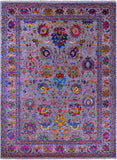 Grey Persian Tabriz Handmade Wool & Silk Rug - 8' 10" X 12' 2" - Golden Nile