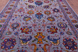 Grey Persian Tabriz Handmade Wool & Silk Rug - 8' 10" X 12' 2" - Golden Nile