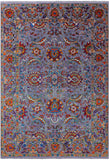 Grey Persian Tabriz Hand Knotted Wool & Silk Rug - 6' 2" X 8' 11" - Golden Nile