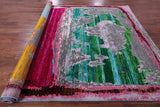 Abstract Contemporary Hand Knotted Wool & Silk Rug - 7' 11" X 10' 1" - Golden Nile