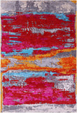 Abstract Contemporary Handmade Wool & Silk Rug - 6' 1" X 9' 1" - Golden Nile
