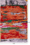 Abstract Contemporary Hand Knotted Wool & Silk Rug - 6' 0" X 9' 2" - Golden Nile