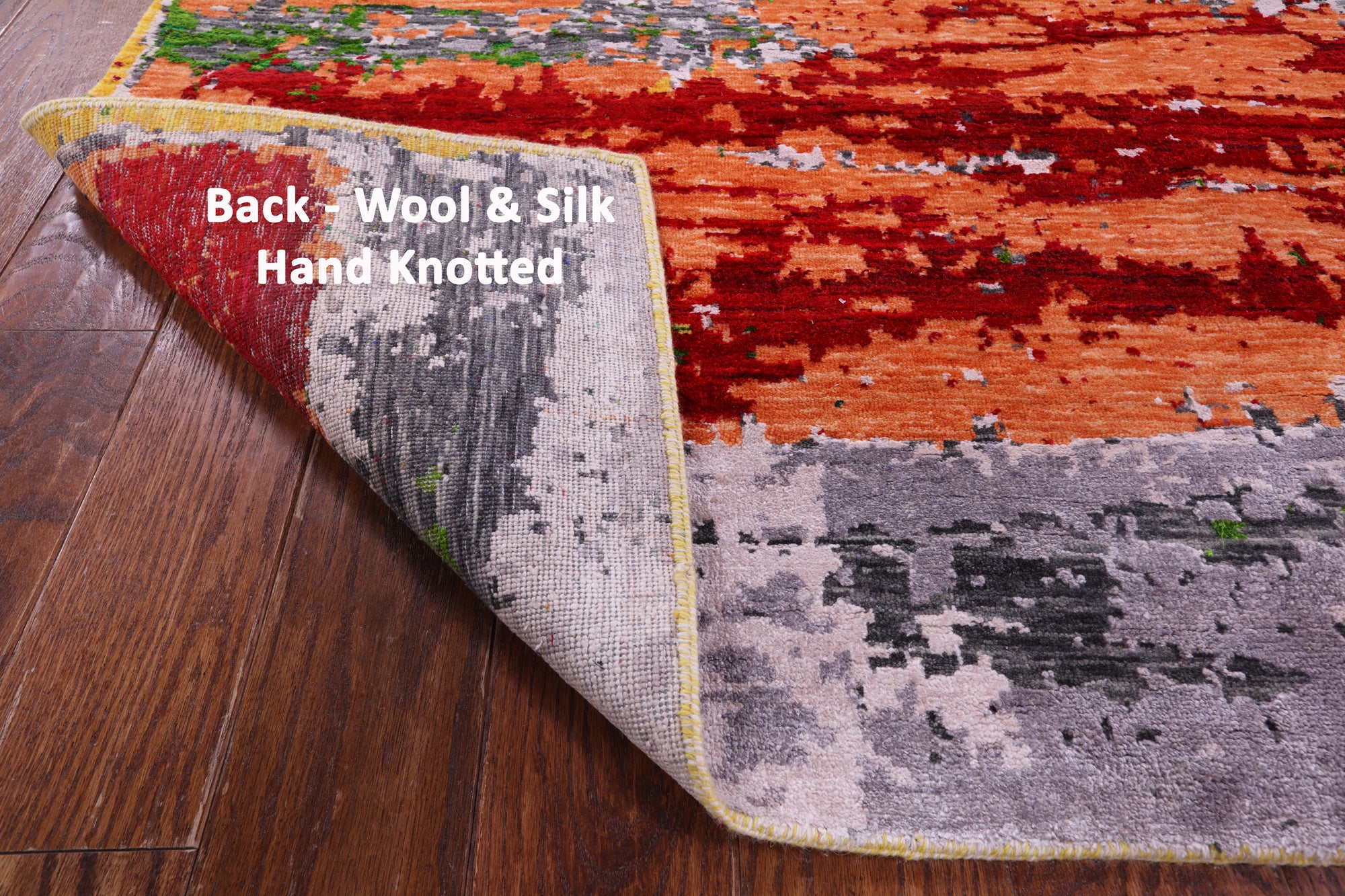 Abstract Contemporary Hand Knotted Wool & Silk Rug - 6' 0" X 9' 2" - Golden Nile
