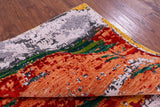 Abstract Contemporary Hand Knotted Wool & Silk Rug - 6' 0" X 9' 2" - Golden Nile