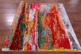 Abstract Contemporary Hand Knotted Wool & Silk Rug - 6' 0" X 9' 2" - Golden Nile