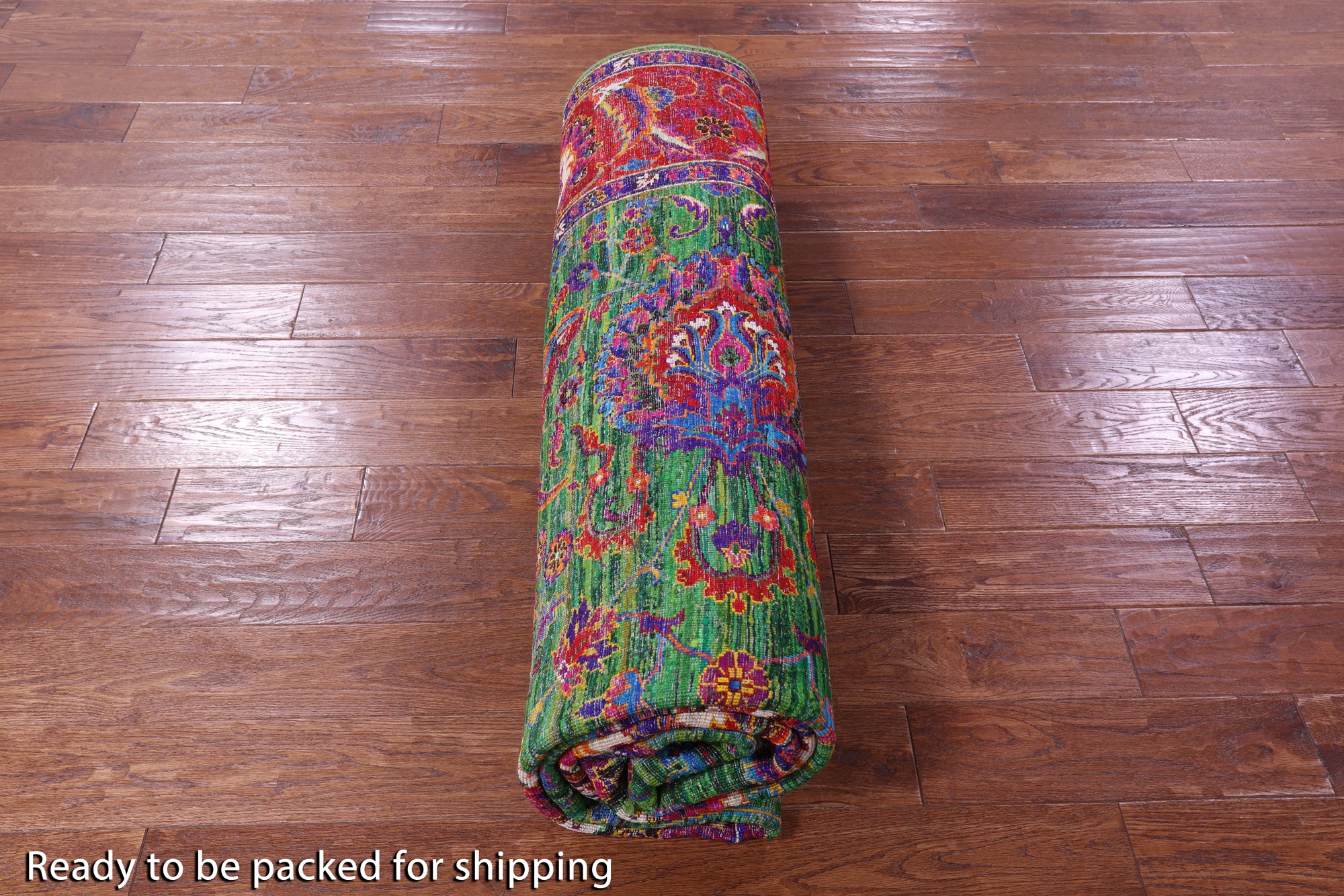 Green Persian Tabriz Handmade 100% Silk Rug - 8' 0" X 10' 2" - Golden Nile