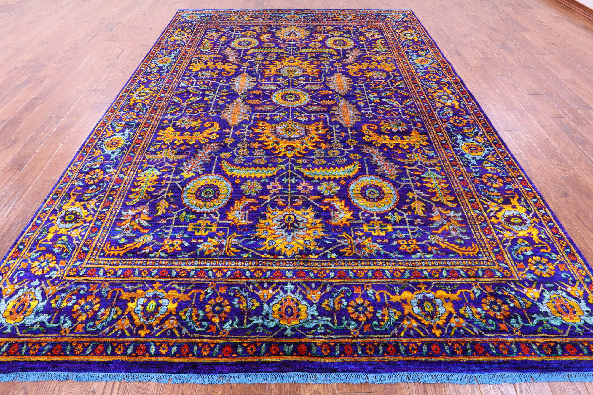 Purple Persian Tabriz Hand Knotted 100% Silk Rug - 9' 0" X 12' 4" - Golden Nile