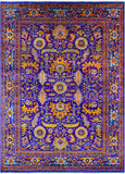 Purple Persian Tabriz Hand Knotted Silk Rug - 9' 0" X 12' 4" - Golden Nile