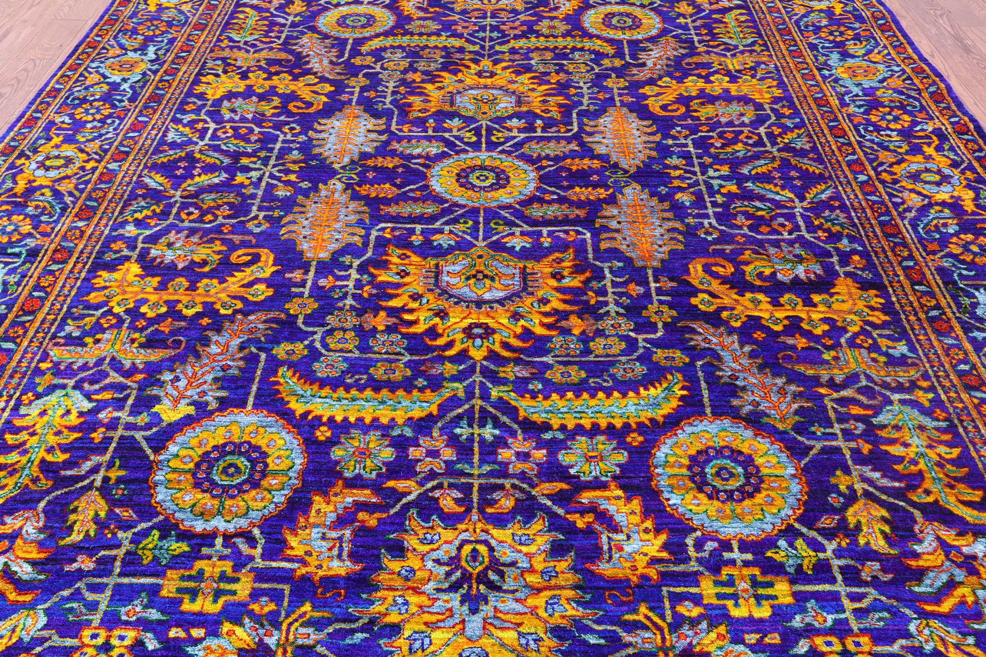 Purple Persian Tabriz Hand Knotted 100% Silk Rug - 9' 0" X 12' 4" - Golden Nile
