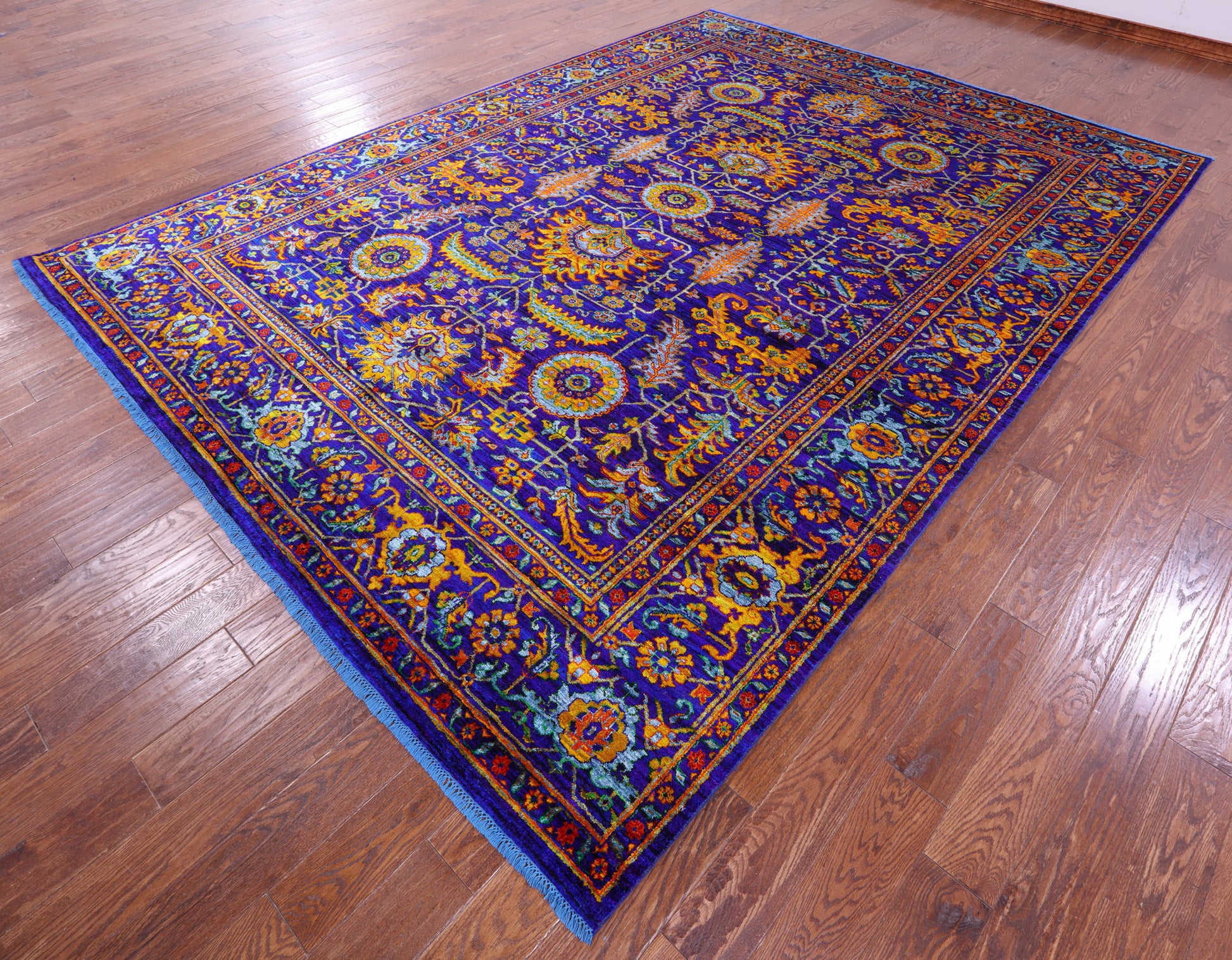Purple Persian Tabriz Hand Knotted 100% Silk Rug - 9' 0" X 12' 4" - Golden Nile