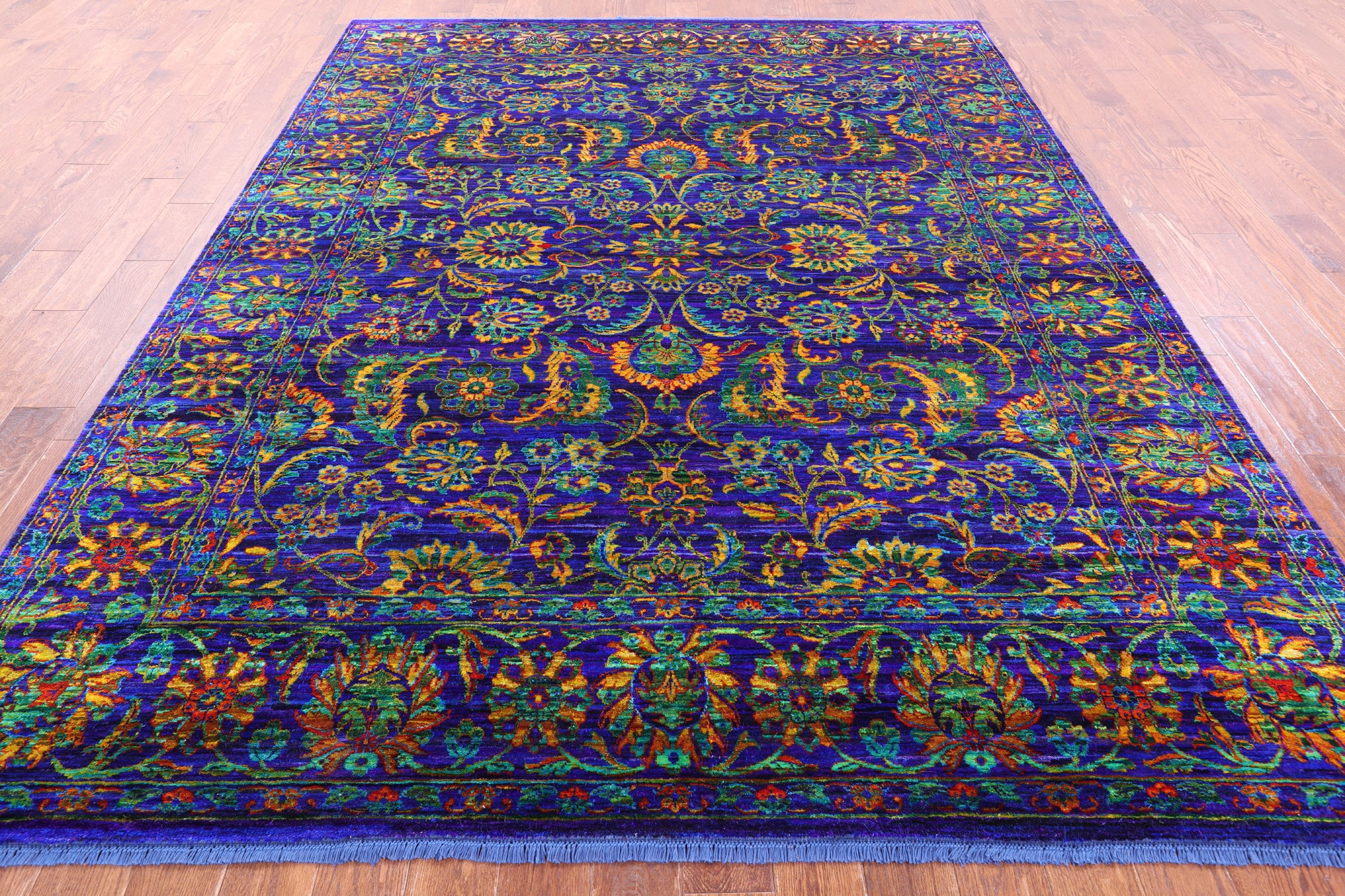 Purple Persian Tabriz Handmade 100% Silk Rug - 8' 0" X 10' 3" - Golden Nile