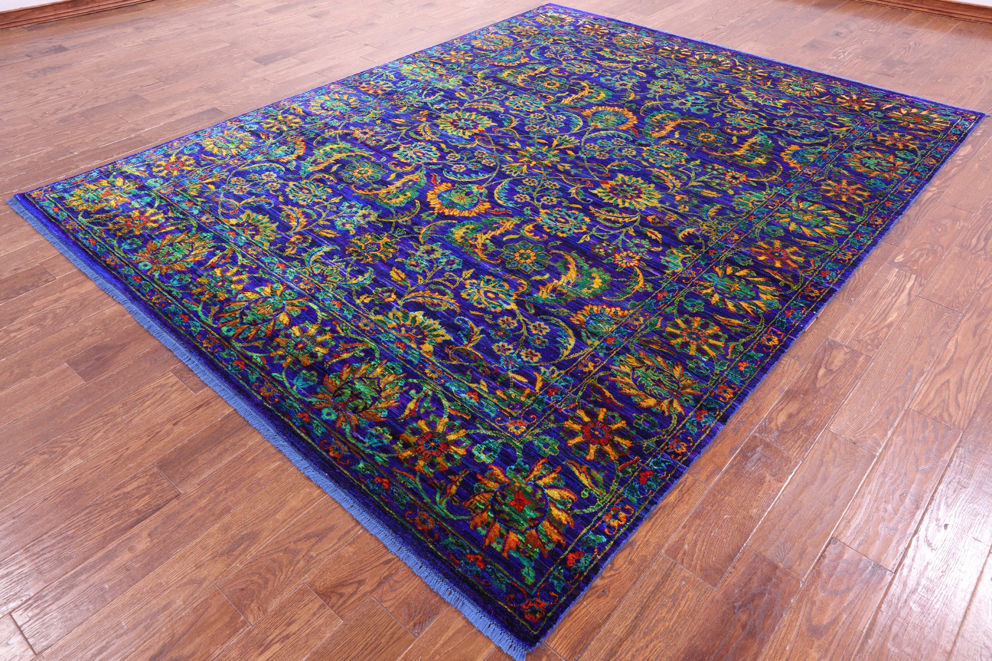 Purple Persian Tabriz Handmade 100% Silk Rug - 8' 0" X 10' 3" - Golden Nile