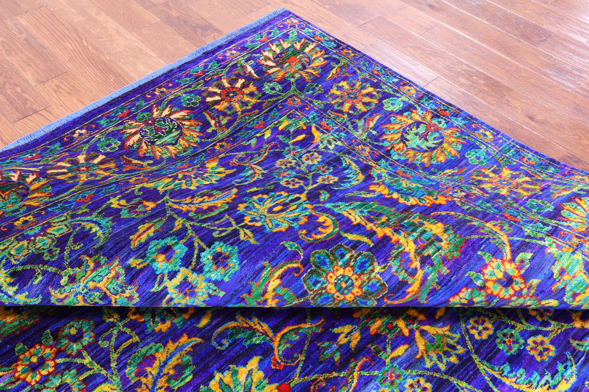 Purple Persian Tabriz Handmade 100% Silk Rug - 8' 0" X 10' 3" - Golden Nile