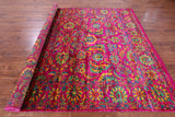 Pink Persian Tabriz Hand Knotted Silk Rug - 8' 0" X 10' 1" - Golden Nile