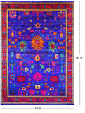 Blue Turkish Oushak Hand Knotted Silk Rug - 10' 0" X 13' 11"
