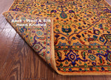 Orange Persian Fine Serapi Hand Knotted Wool & Silk Rug - 4' 0" X 6' 2" - Golden Nile