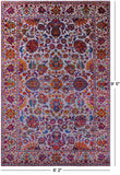 Grey Persian Tabriz Hand Knotted Wool & Silk Rug - 6' 2" X 9' 5" - Golden Nile