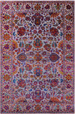 Grey Persian Tabriz Hand Knotted Wool & Silk Rug - 6' 2" X 9' 5" - Golden Nile