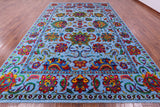 Blue Persian Tabriz Hand Knotted Wool & Silk Rug - 10' 1" X 14' 5" - Golden Nile