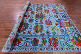 Blue Persian Tabriz Hand Knotted Wool & Silk Rug - 10' 1" X 14' 5" - Golden Nile