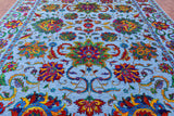 Blue Persian Tabriz Hand Knotted Wool & Silk Rug - 10' 1" X 14' 5" - Golden Nile