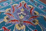 Blue/Green Persian Tabriz Hand Knotted Wool & Silk Rug - 9' 10" X 14' 2" - Golden Nile