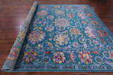 Blue/Green Persian Tabriz Hand Knotted Wool & Silk Rug - 9' 10" X 14' 2" - Golden Nile