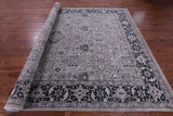 Grey Persian Fine Serapi Hand Knotted Wool & Silk Rug - 9' 1" X 12' 4" - Golden Nile