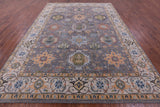 Grey Geometric Heriz Serapi Handmade Wool Rug - 8' 11" X 12' 4" - Golden Nile