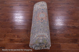 Grey Geometric Heriz Serapi Handmade Wool Rug - 8' 11" X 12' 4" - Golden Nile