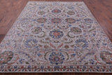 Grey Persian Tabriz Hand Knotted Wool & Silk Rug - 8' 0" X 10' 1" - Golden Nile