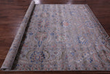 Grey Persian Tabriz Hand Knotted Wool & Silk Rug - 8' 0" X 10' 1" - Golden Nile