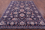 Blue Persian Tabriz Hand Knotted Wool & Silk Rug - 7' 8" X 10' 2" - Golden Nile