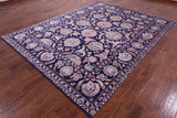 Blue Persian Tabriz Hand Knotted Wool & Silk Rug - 7' 8" X 10' 2" - Golden Nile