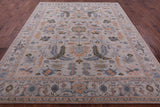 Ivory Geometric Heriz Serapi Handmade Wool Rug - 8' 2" X 10' 2" - Golden Nile