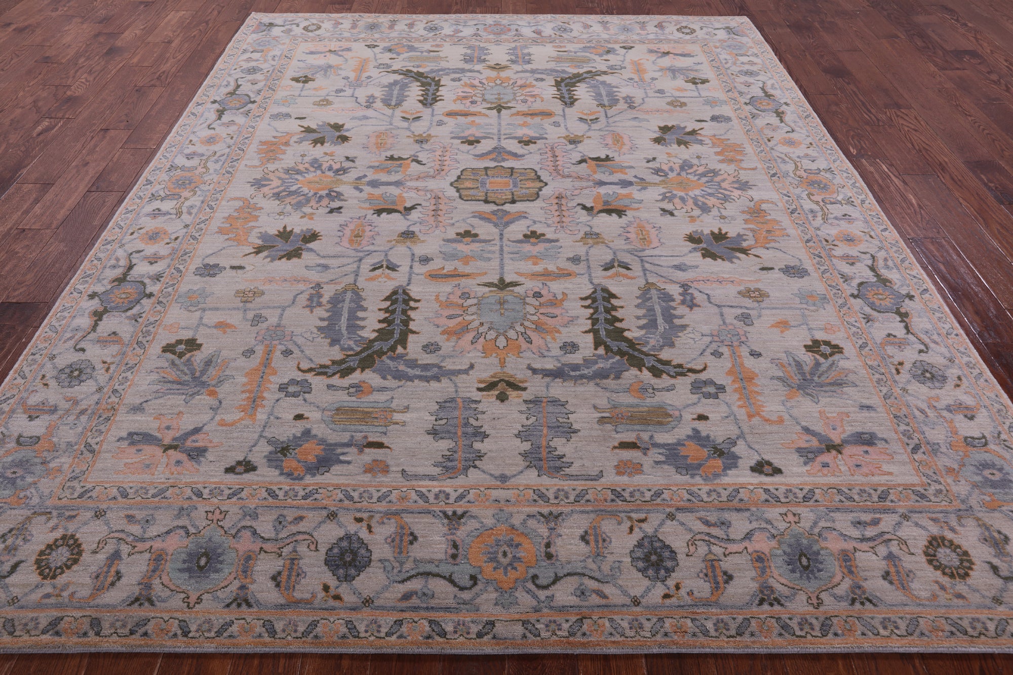 Ivory Geometric Heriz Serapi Handmade Wool Rug - 8' 2" X 10' 2" - Golden Nile