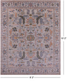 Ivory Geometric Heriz Serapi Handmade Wool Rug - 8' 2" X 10' 2" - Golden Nile