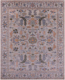 Ivory Geometric Heriz Serapi Handmade Wool Rug - 8' 2" X 10' 2" - Golden Nile