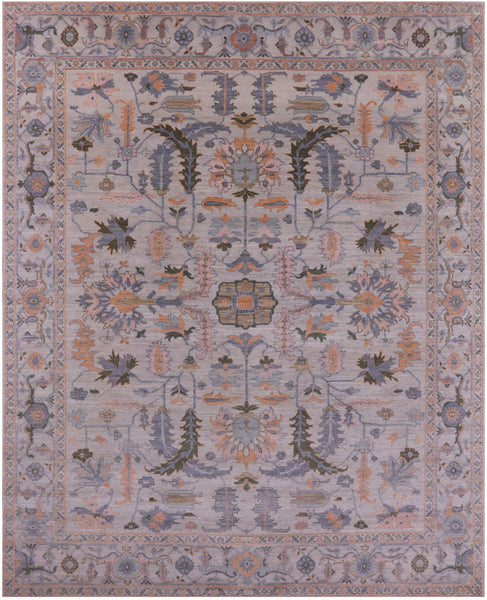 Ivory Geometric Heriz Serapi Handmade Wool Rug - 8' 2" X 10' 2" - Golden Nile