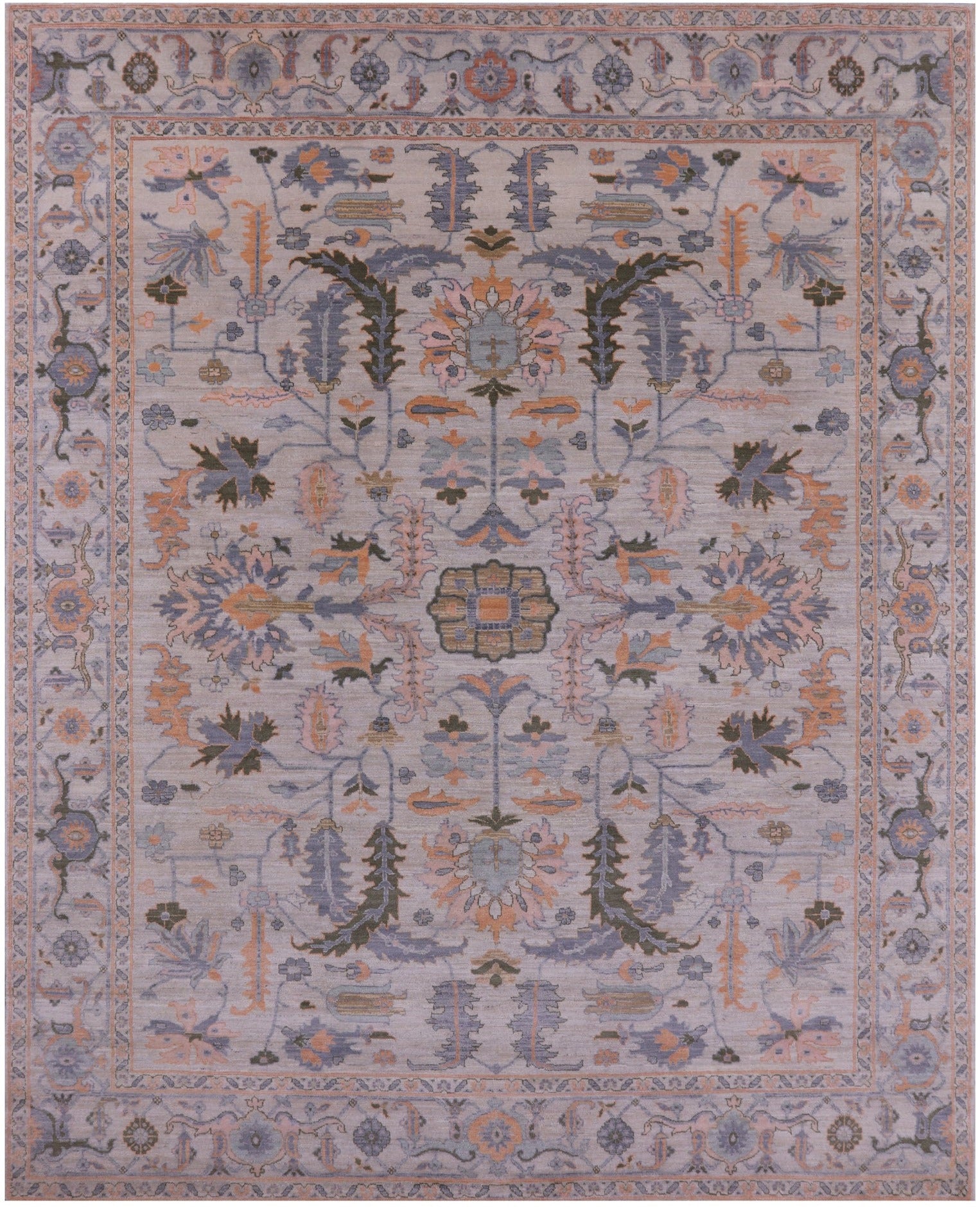Ivory Geometric Heriz Serapi Handmade Wool Rug - 8' 2" X 10' 2" - Golden Nile
