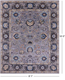 Grey Persian Tabriz Hand Knotted Wool Rug - 8' 1" X 10' 0" - Golden Nile