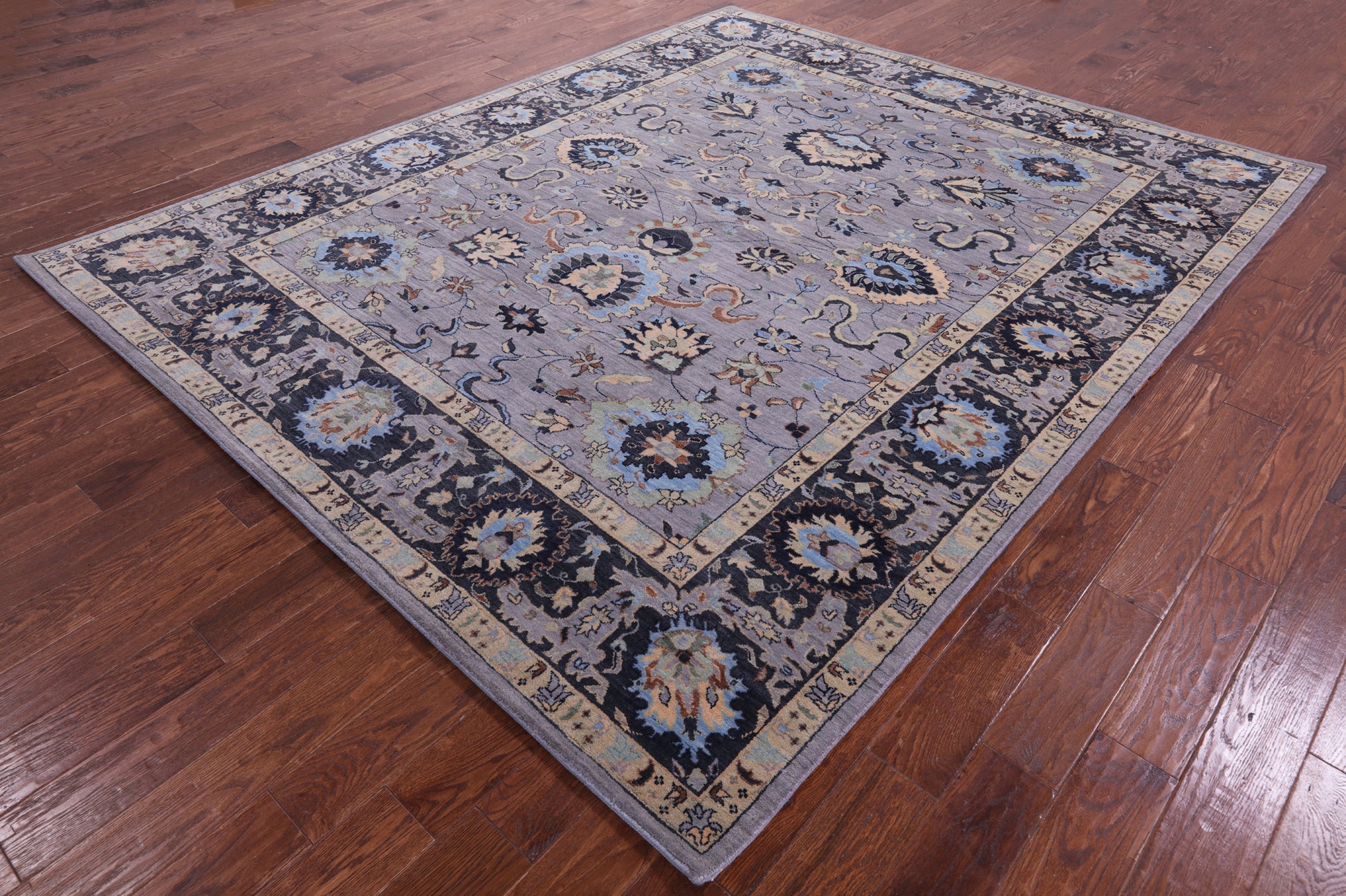 Grey Persian Tabriz Hand Knotted Wool Rug - 8' 1" X 10' 0" - Golden Nile