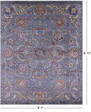 Grey Persian Tabriz Hand Knotted Wool & Silk Rug - 8' 1" X 9' 11" - Golden Nile