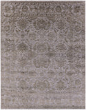Grey Persian Tabriz Hand Knotted Wool & Silk Rug - 7' 11" X 10' 1" - Golden Nile