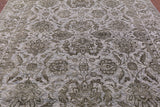 Grey Persian Tabriz Hand Knotted Wool & Silk Rug - 7' 11" X 10' 1" - Golden Nile